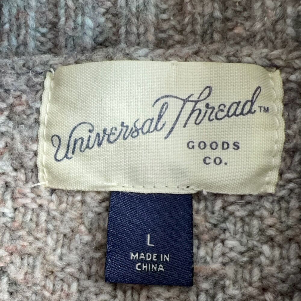 Universal Thread Mock Neck Sweater Dress Womens L Beige Knit - Picture 3 of 8